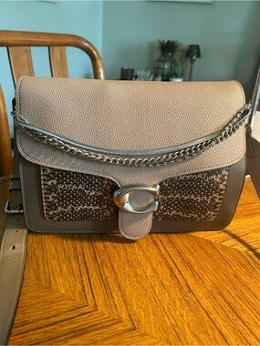 Coach Tabby 30 Leather Shoulder Bag/Black Leather Wallet - Taupe/Beige